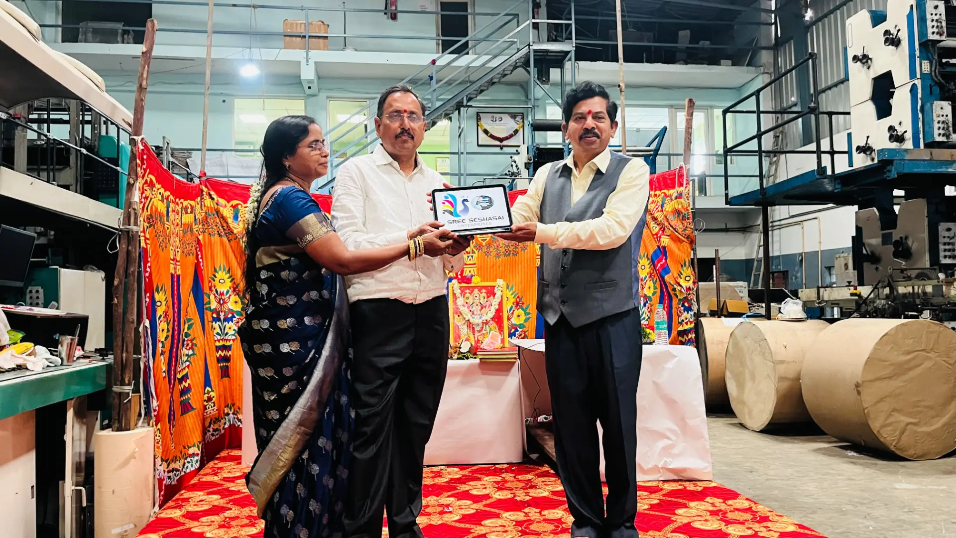 ISO 9001:2015 certification & website launch — memento presented to our Managing Director