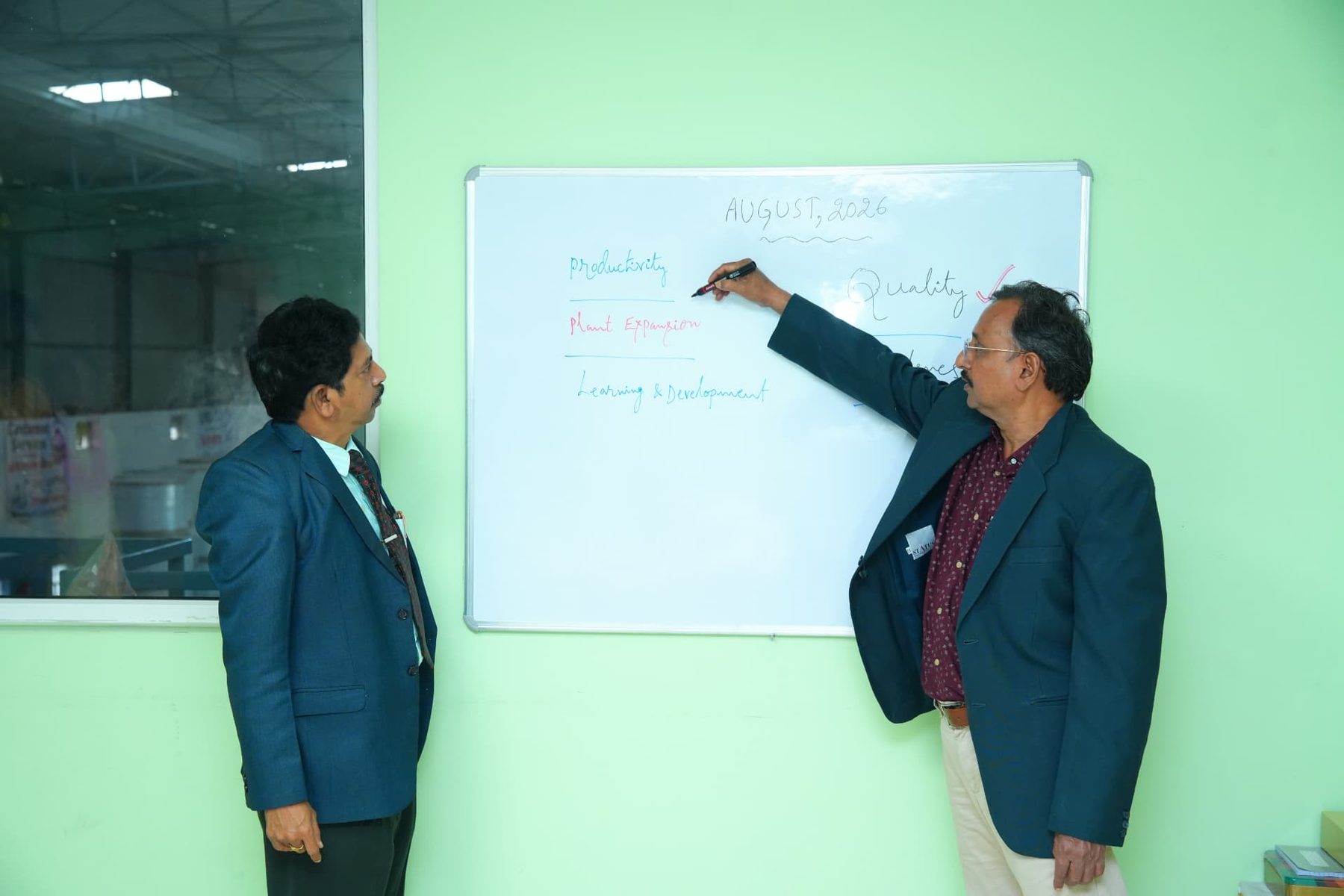 Leadership planning session — productivity, plant expansion, learning & development